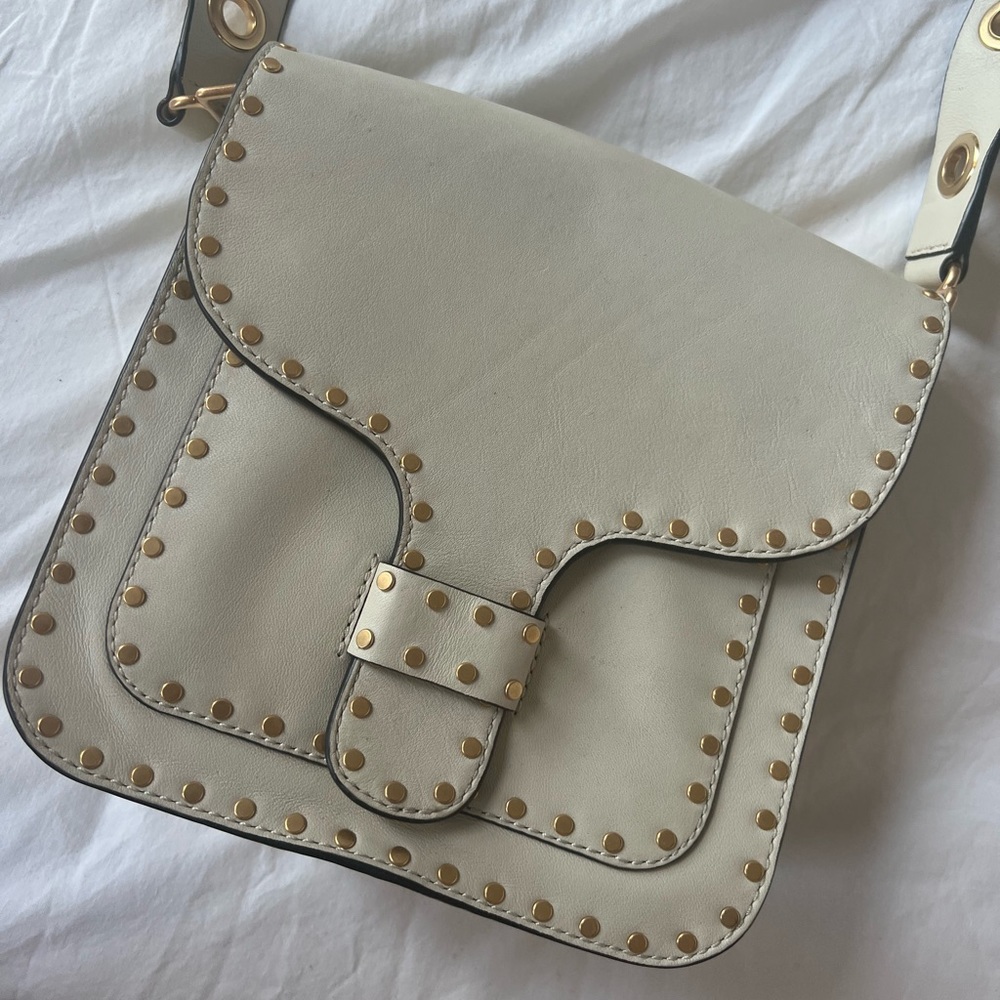 Rebecca Minkoff Women's cream Studded Crossbody Satchel
